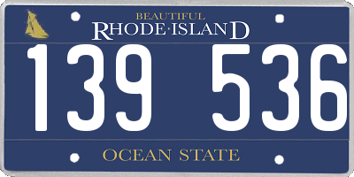 RI license plate 139536