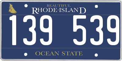 RI license plate 139539