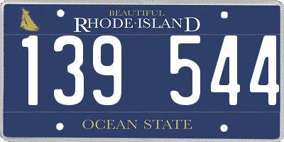 RI license plate 139544