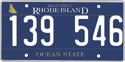 RI license plate 139546