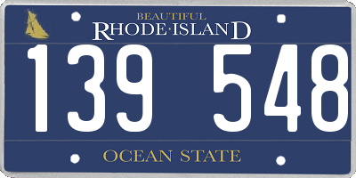 RI license plate 139548