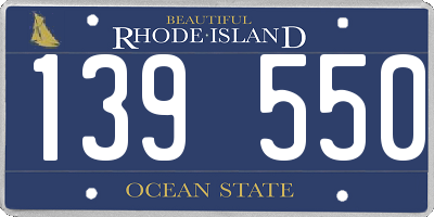 RI license plate 139550