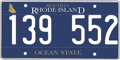 RI license plate 139552