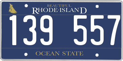 RI license plate 139557