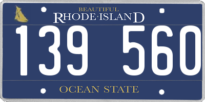 RI license plate 139560