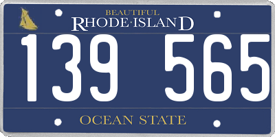 RI license plate 139565