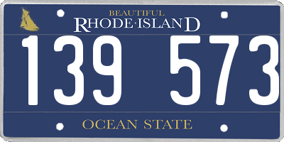 RI license plate 139573