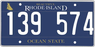 RI license plate 139574