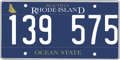 RI license plate 139575