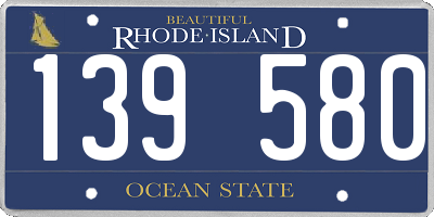 RI license plate 139580
