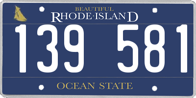RI license plate 139581