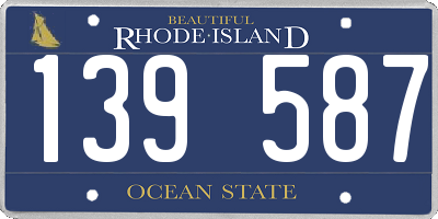 RI license plate 139587
