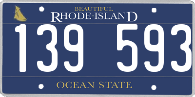 RI license plate 139593