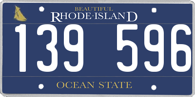 RI license plate 139596