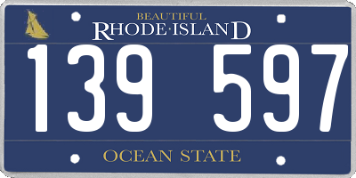 RI license plate 139597