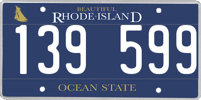 RI license plate 139599