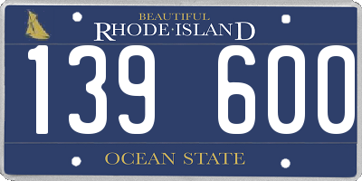 RI license plate 139600