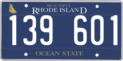 RI license plate 139601