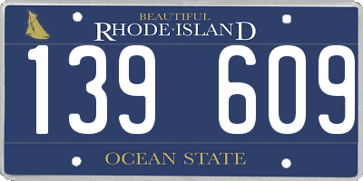 RI license plate 139609