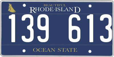 RI license plate 139613
