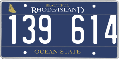 RI license plate 139614