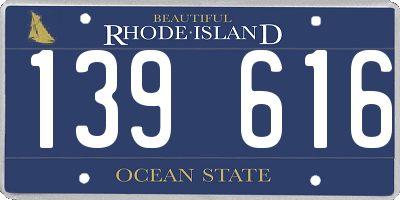 RI license plate 139616