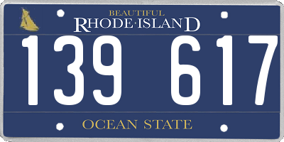 RI license plate 139617