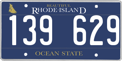 RI license plate 139629