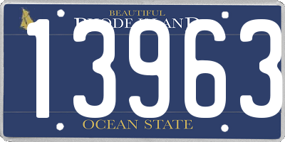 RI license plate 13963