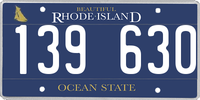 RI license plate 139630