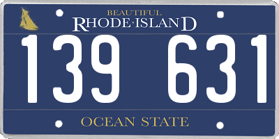 RI license plate 139631