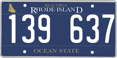 RI license plate 139637