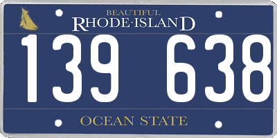 RI license plate 139638