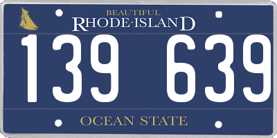 RI license plate 139639