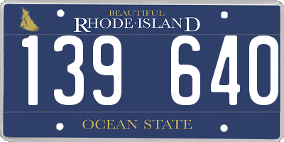 RI license plate 139640
