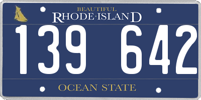 RI license plate 139642