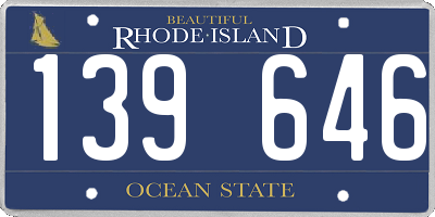RI license plate 139646