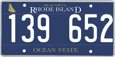 RI license plate 139652