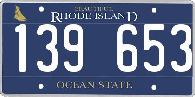 RI license plate 139653