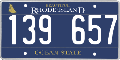 RI license plate 139657