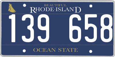 RI license plate 139658