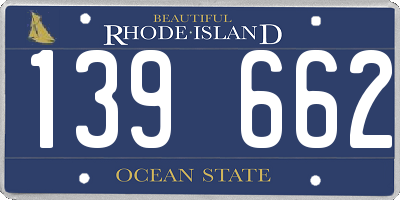 RI license plate 139662