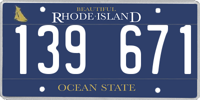 RI license plate 139671