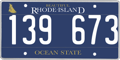 RI license plate 139673
