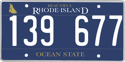 RI license plate 139677