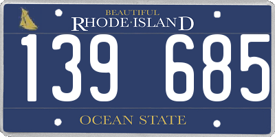 RI license plate 139685