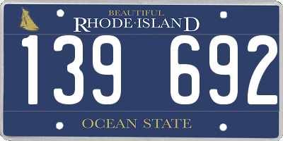 RI license plate 139692