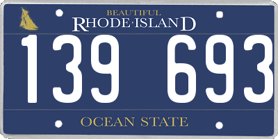 RI license plate 139693