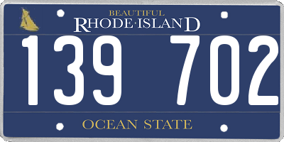 RI license plate 139702