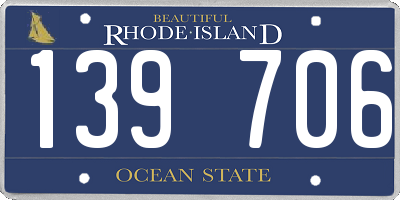 RI license plate 139706